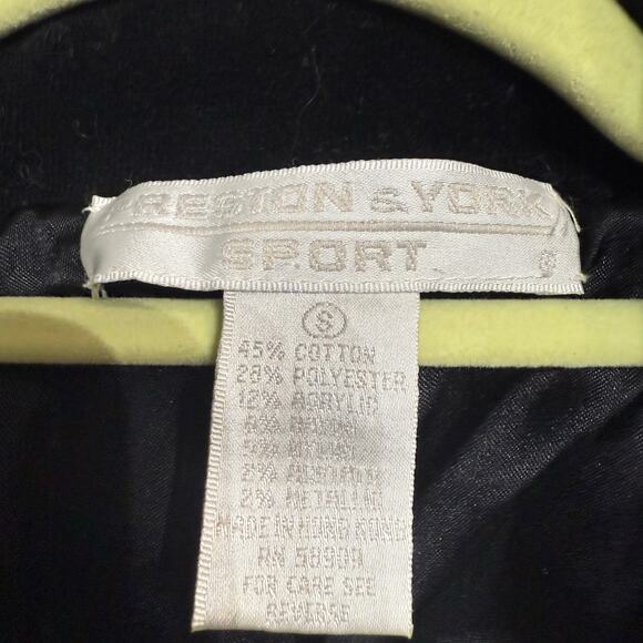Preston & York Sport Black Quilt Vintage Jacket Sz S - Picture 5 of 12
